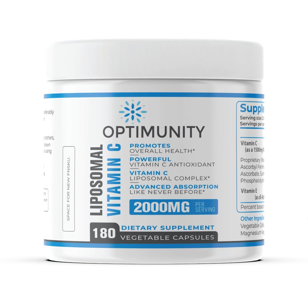 Optimunity Liposomal Vitamin C 2000 mg Capsules, 180 Count