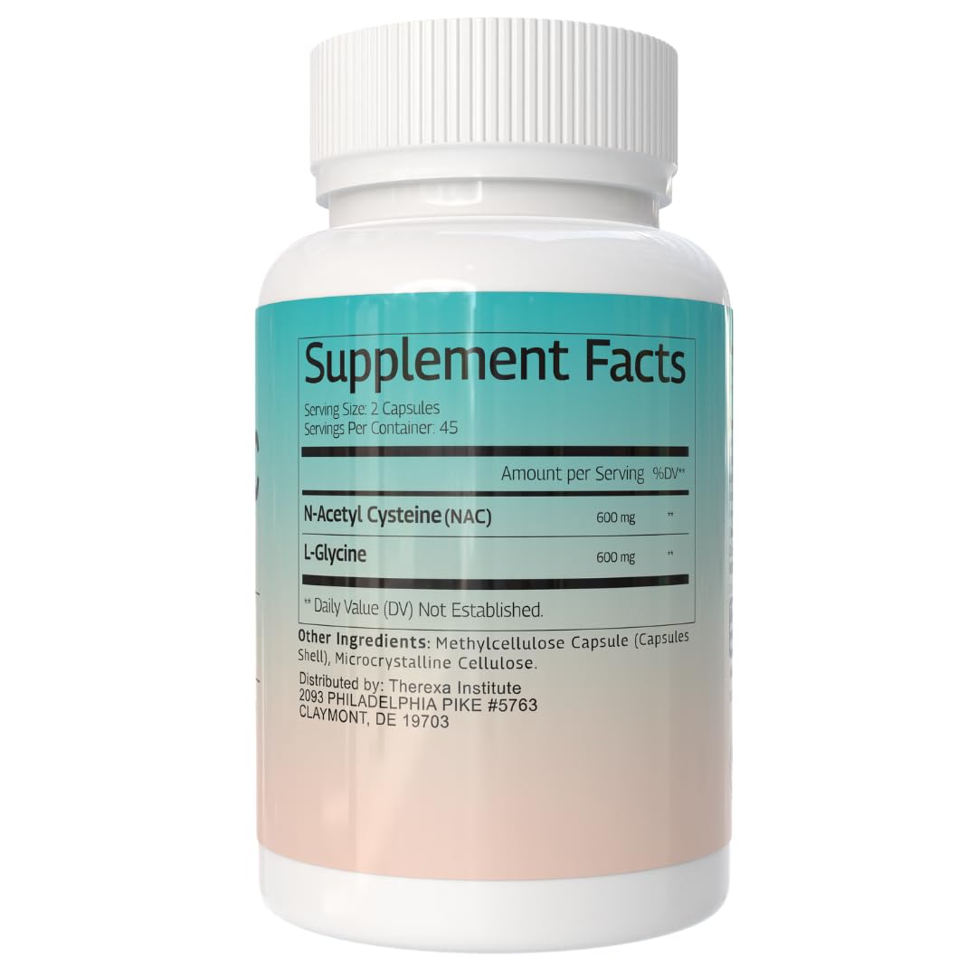 THEREXA GLYNAC Glycine & NAC Supplement Capsules, 90 Count