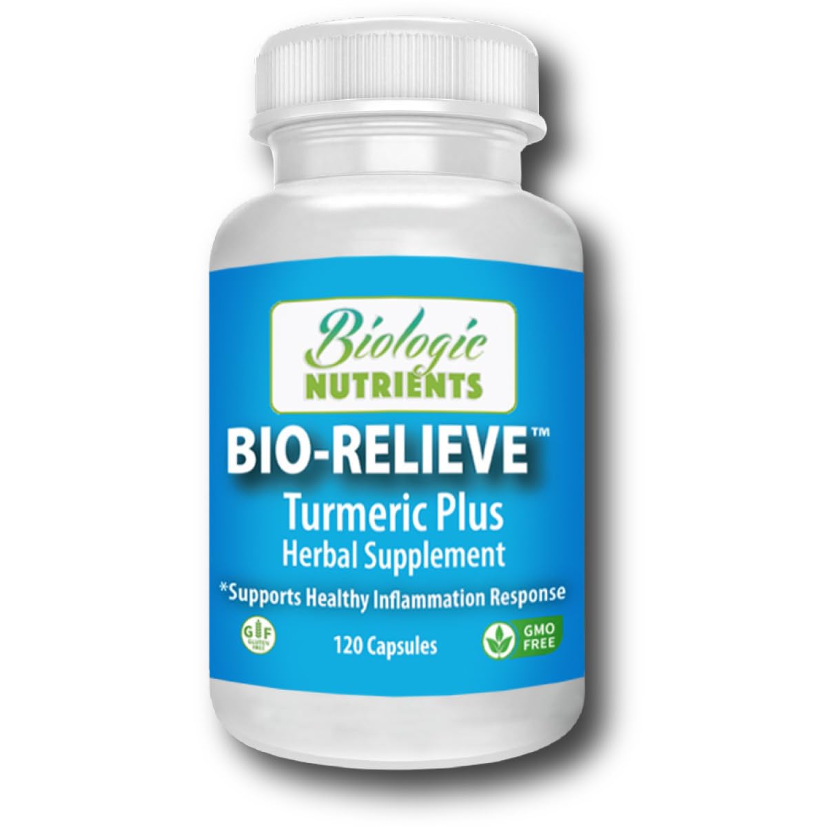 Bio-Relieve Biologic Nutrients Turmeric Supplement, 10-in-1 Herbal Joint Supplements for Men & Women, with Muscle, Bones, Nerves, & Joint Support - Daily Mobility Support, 120 Capsules