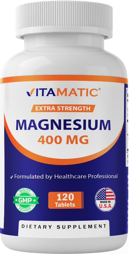 Vitamatic Magnesium Oxide 400 mg Extra Strength Tablets, 120 Vegetarian Tablets