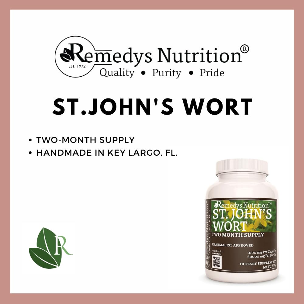 Remedy’s Nutrition St. John's Wort 1,000 mg Capsules, 60 Count