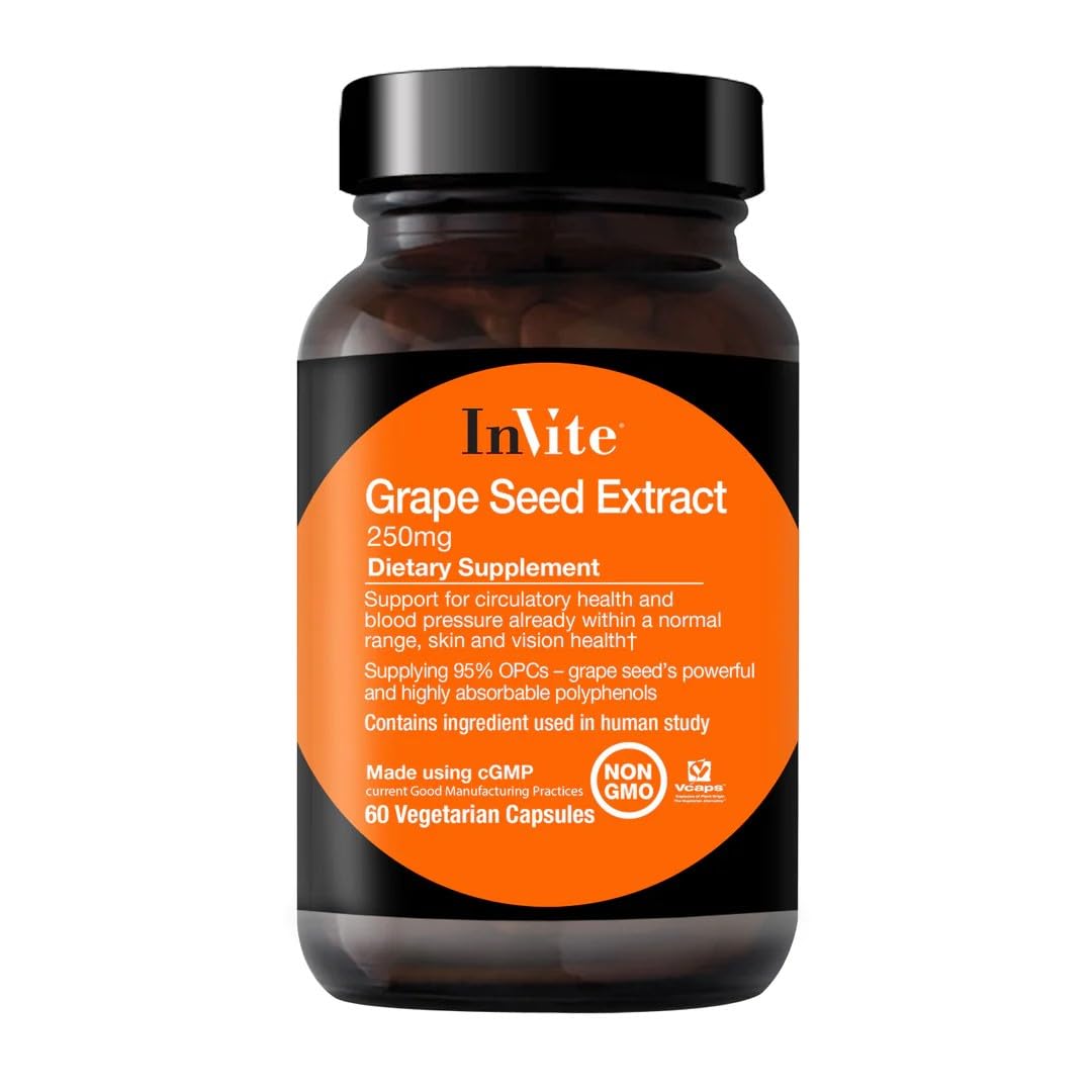 Invite Health Grape Seed Extract Capsules 60 Count