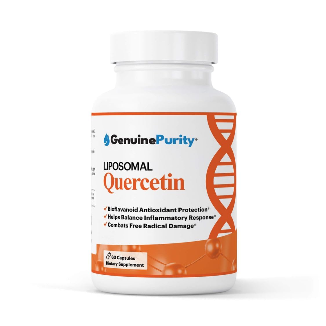 GenuinePurity Liposomal Quercetin Supplements 250mg per Serving, 60 Capsules