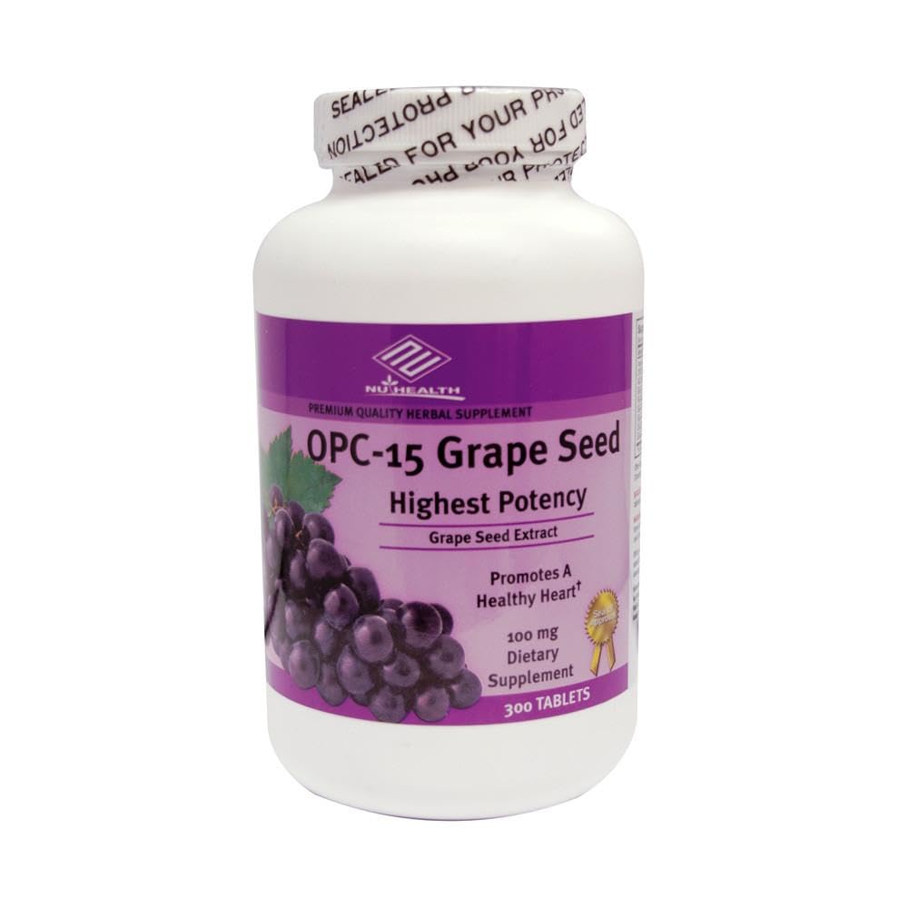 Nu-Health OPC-15 Grape Seed Extract 100 mg Tablets, 300 Count