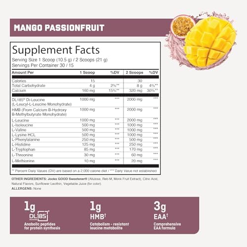 Jocko Fuel Muscle Drive Pro Series Mango Passionfruit Powder, 11.11 Servings