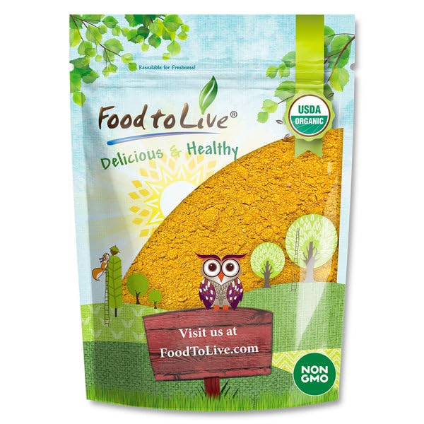 Food to Live Organic Golden Milk Mix Powder 8 Ounces Non-GMO Kosher Vegan