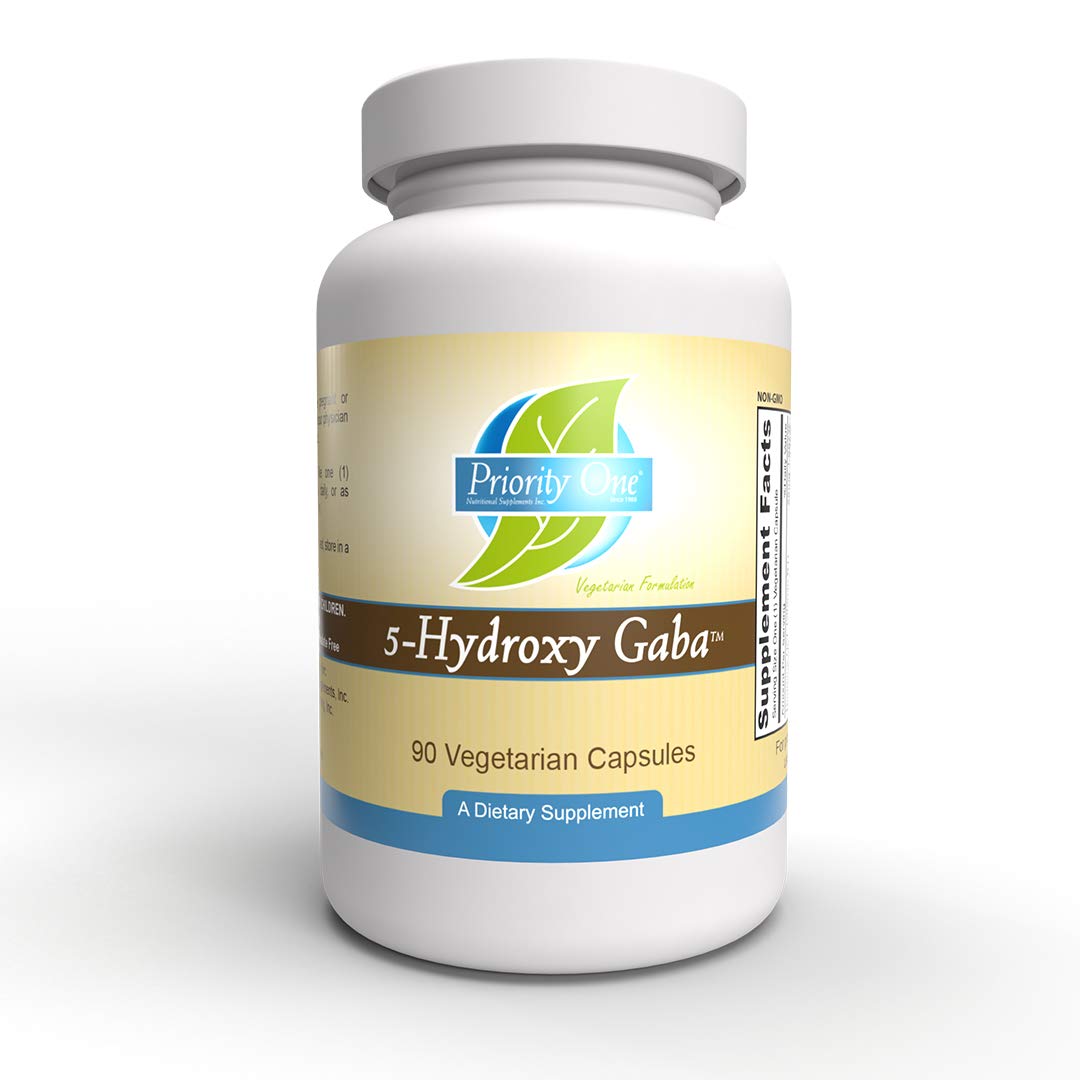 Priority One 5-Hydroxy GABA (Gamma Aminobutyric Acid) (5HTP) Capsules, 90 Count