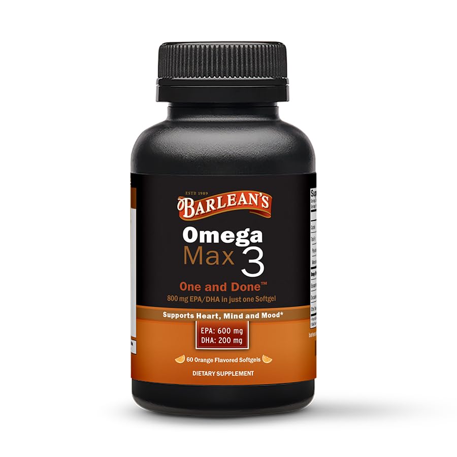 Barlean's Ideal Omega Max 3 Fish Oil Softgels 60 Count