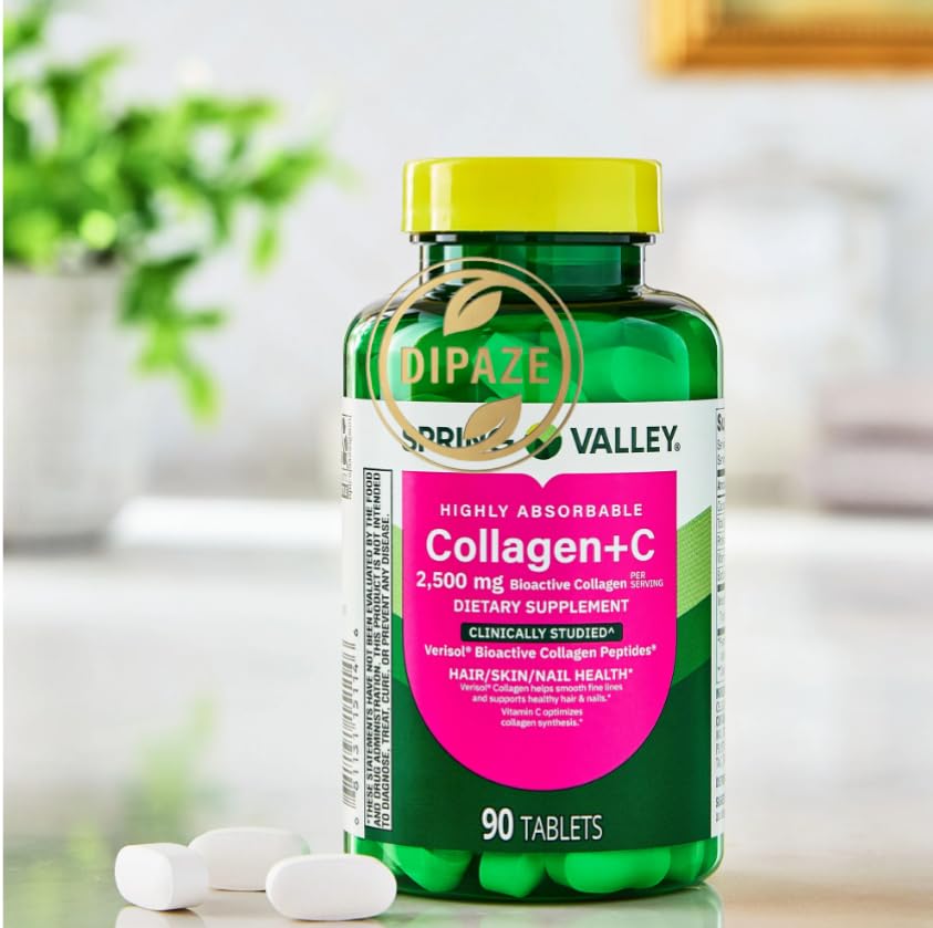 Dipaze Collagen + Vitamin C Capsules, 90 Count