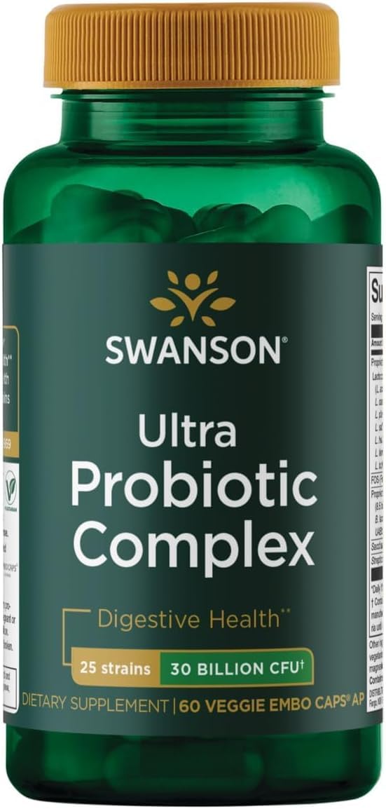 Swanson Probiotic Complex 30 Billion CFU Vegan Capsules 60 Count