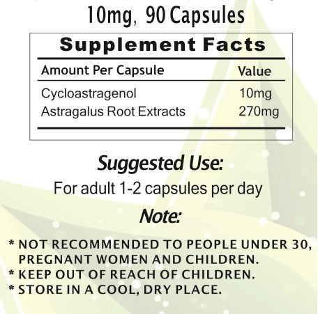 Crackaging CA-100 100% Natural Super-Absorption Cycloastragenol Capsules, 90 Count
