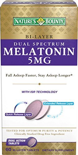 Nature's Bounty Dual Spectrum Bi-Layer Melatonin, 60 Tablets