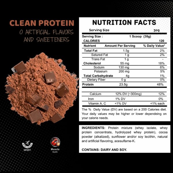 Flexthom Ultra-Pure 100% Whey Protein Powder – Double Chocolate, 8 oz