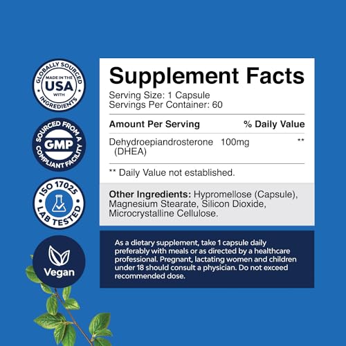 Natures Craft DHEA and Zinc Supplement Powder, 2-Pack