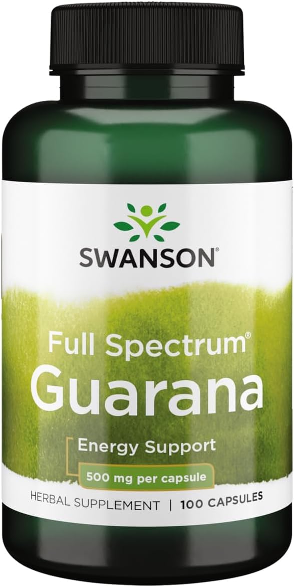 Swanson Guarana 500 Milligrams Capsules 100 Capsules