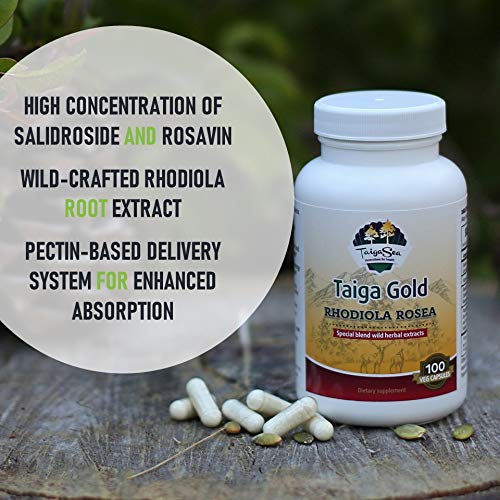 TAIGASEA Rhodiola Rosea Extract Capsules, 100 Count