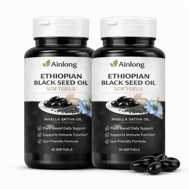 Ainlong Ethiopian Black Seed Oil Softgels, 30-count