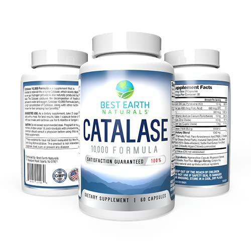 Best Earth Naturals Catalase 10,000 Formula Enzyme Supplement Capsules 360