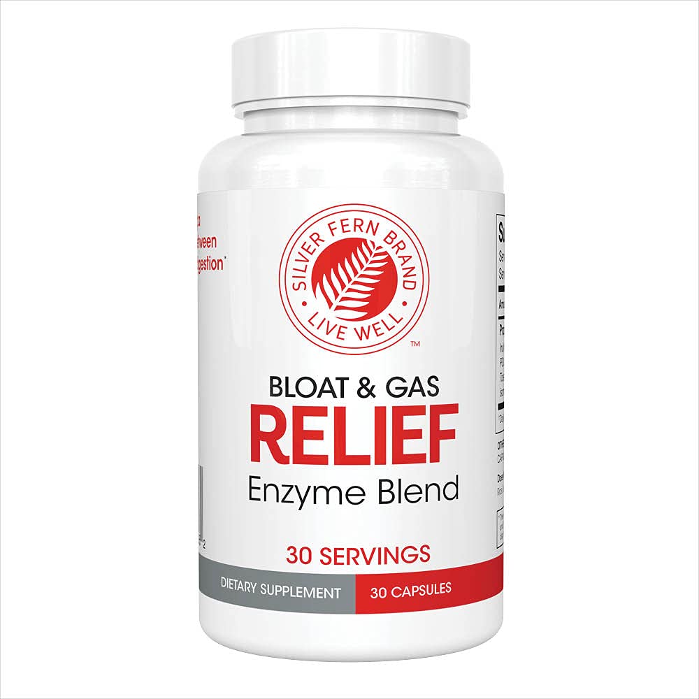 Silver Fern Bloat & Gas Relief Digestive Enzyme Blend Capsules 30 Count