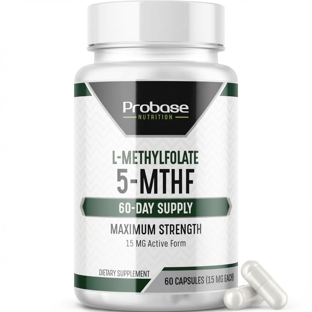 Probase Nutrition L-Methyl Folate 15mg - Active 5-MTHF Form 60 Capsules