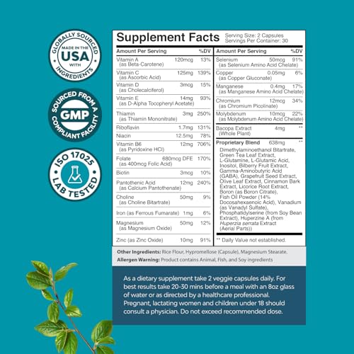 Natures Craft Nootropic Brain Supplement 120 Capsules
