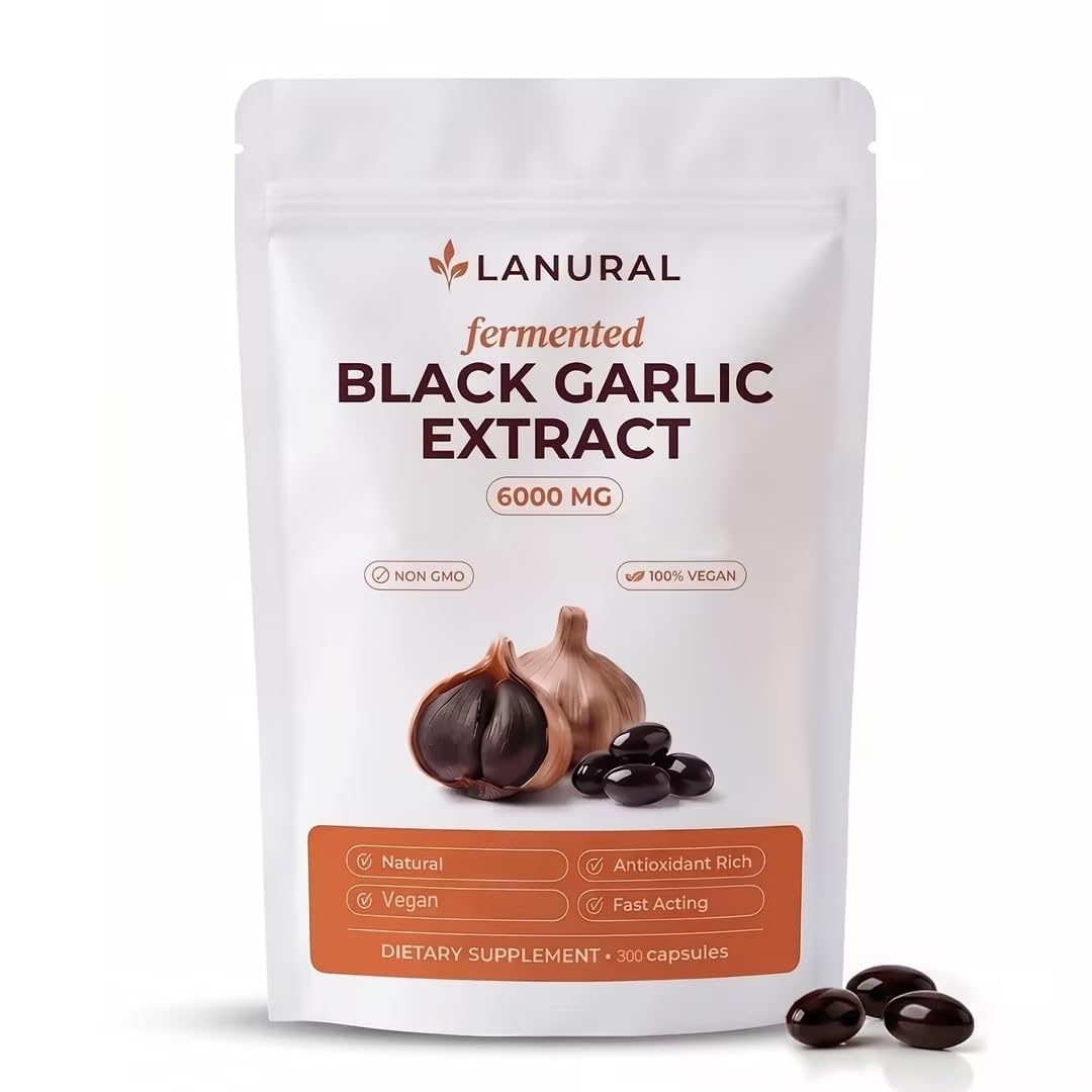 ASROPJE Lanural Fermented Black Garlic Extract 300 Softgels