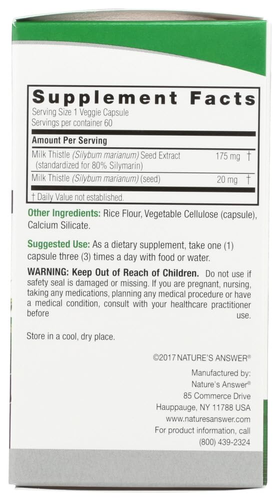 Nature's Answer Milk Thistle Powder 60 Count
