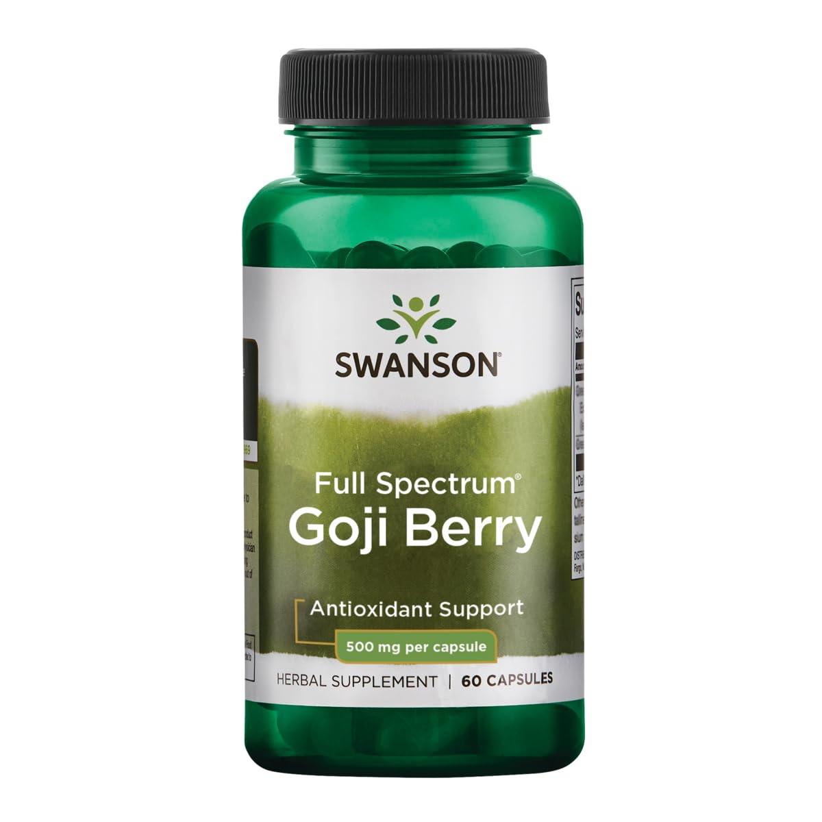 Swanson Goji Berry Wolfberry Liver Kidney Eye Support 500 Milligrams Capsules 60 Count