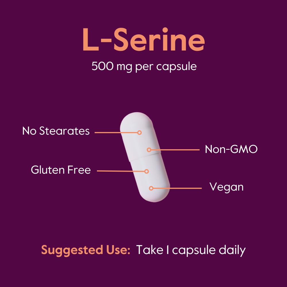 BESTVITE L-Serine 500mg Capsules, 120 Count