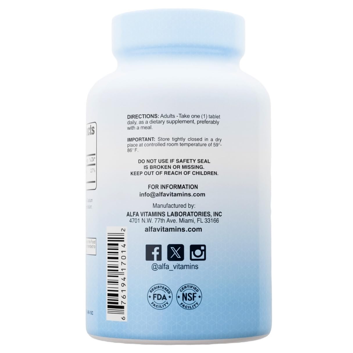 ALFA VITAMINS Zinc Gluconate 200 mg Tablet, 100 Tablets