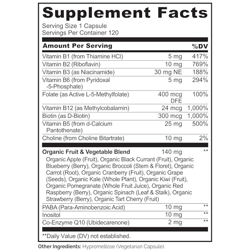 Naturelo Vitamin B Complex with Fruit & Vegetable Blend and Magnesium Glycinate Chelate Complex - 240 Capsules Bundle