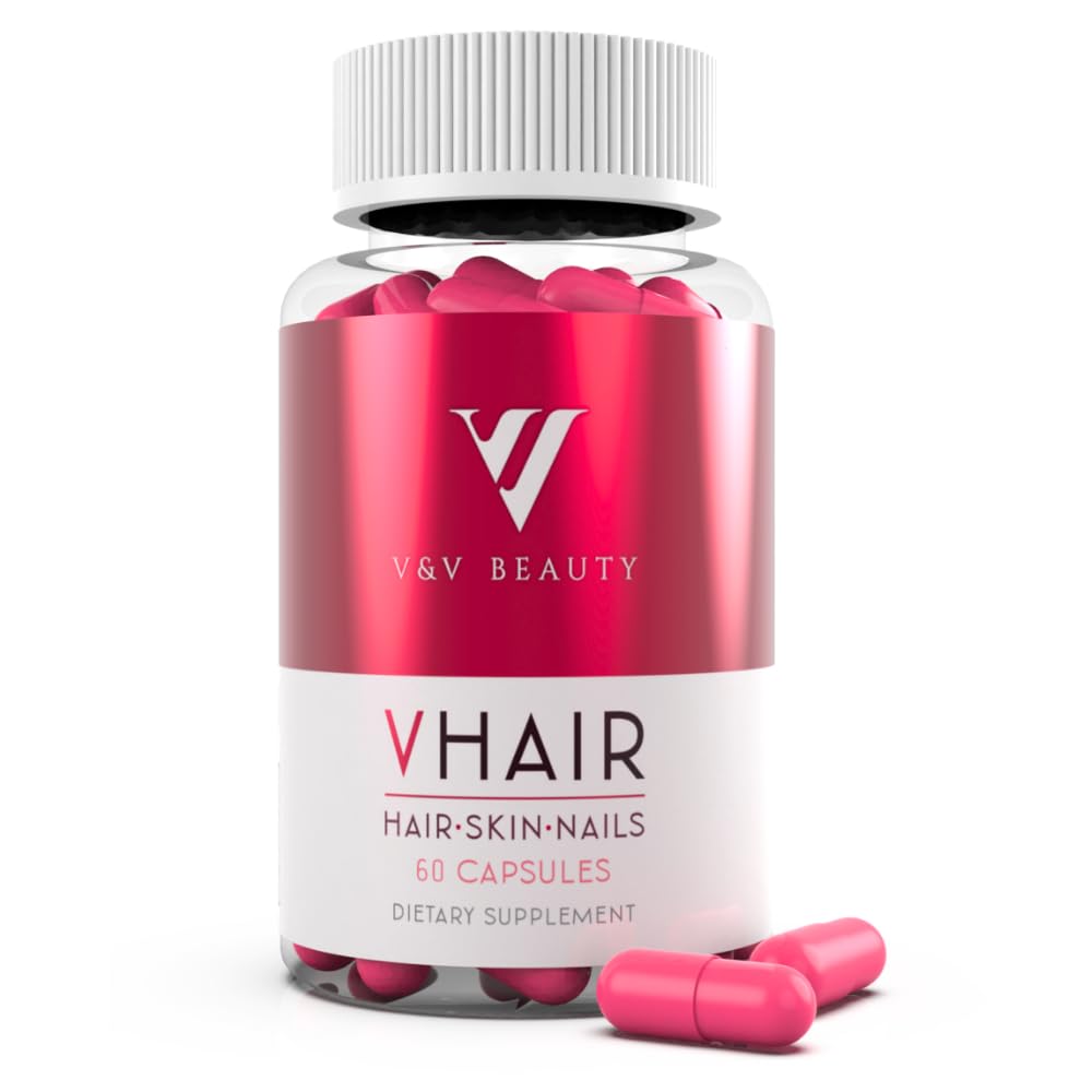 V&V Beauty Hair Growth Vitamin for Women with Biotin, Keratin & Hyaluronic Acid, 60 Capsules