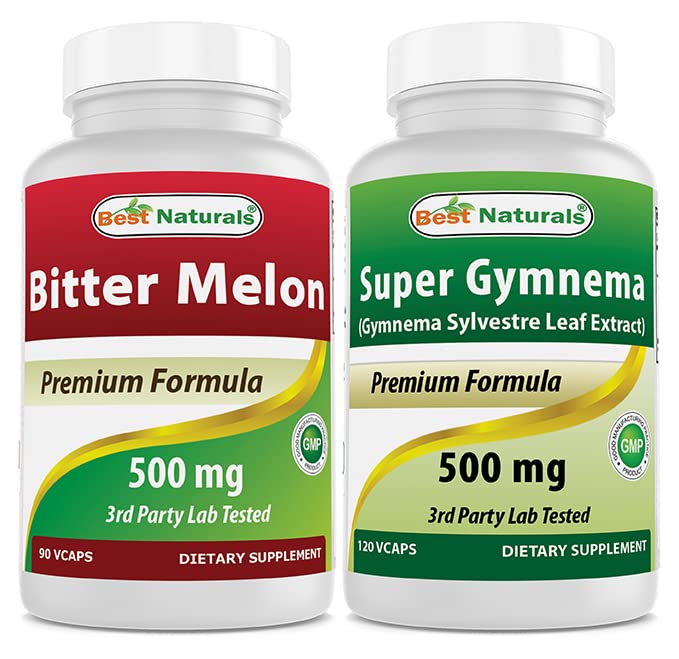 Best Naturals Bitter Melon 500 mg & Gymnema Sylvestre Extract 500 mg Capsules, 1 Count