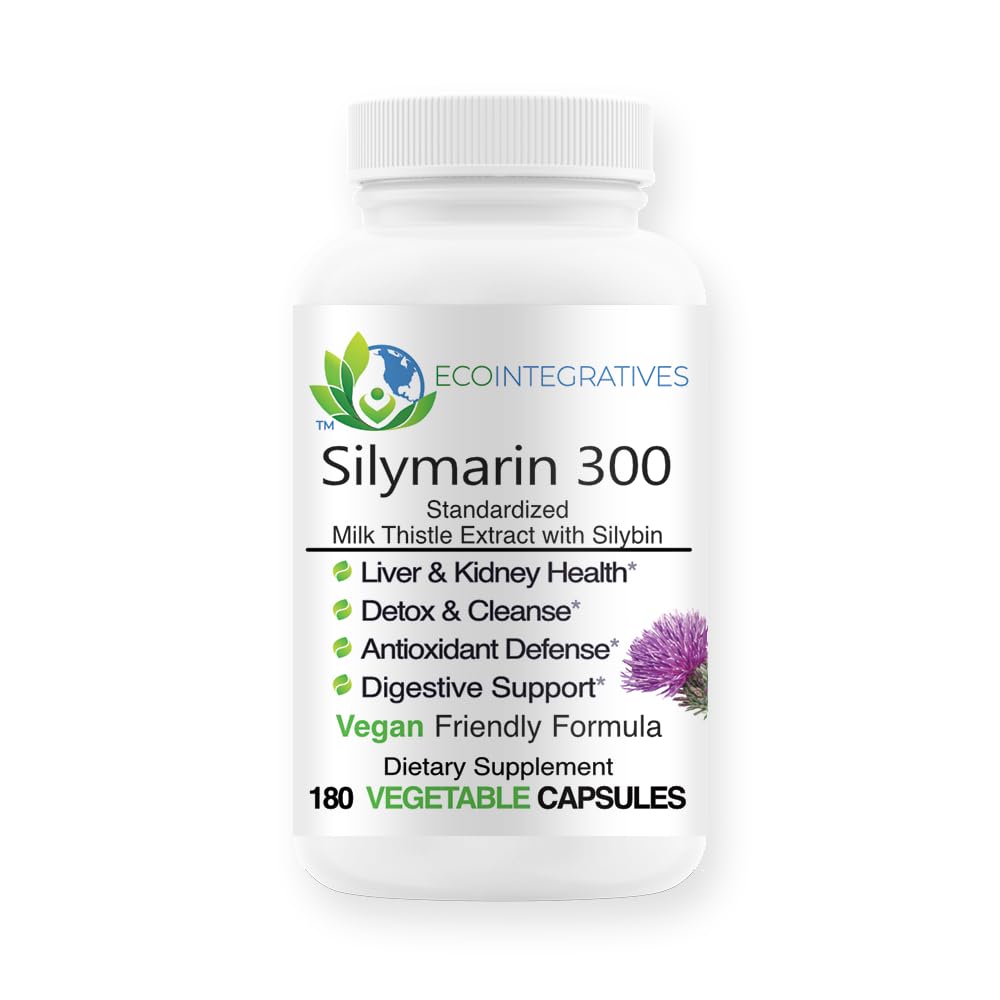 EcoIntegratives Silymarin 300 Milk Thistle Capsule 180 Count
