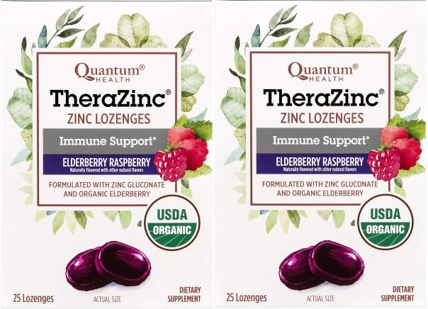 Quantum TheraZinc Lozenges, USDA Organic, 25 Count