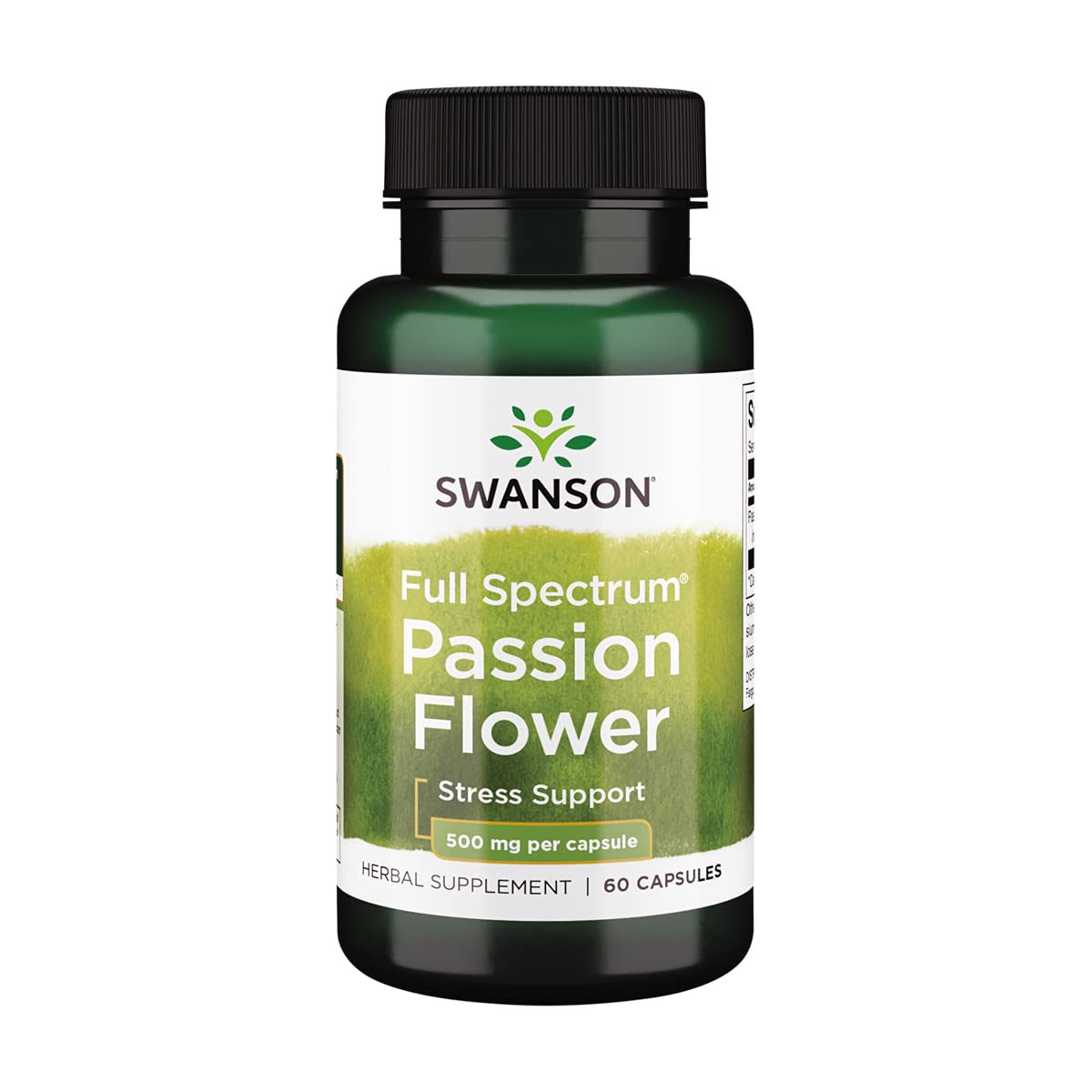 Swanson Full-Spectrum Passion Flower Stress Support 500 Milligrams Capsules 60
