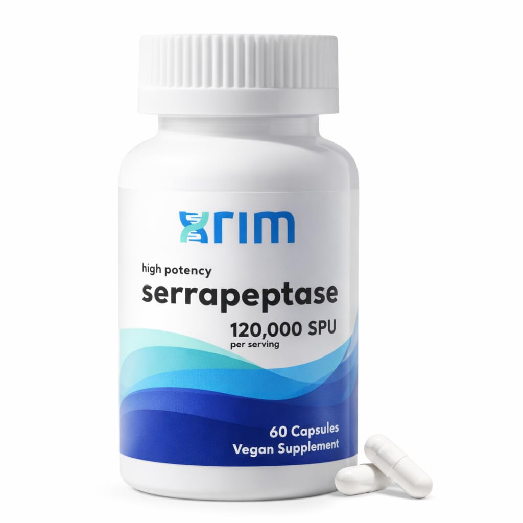 Xrim Serrapeptase 120,000 SPU Capsules, 60 Count