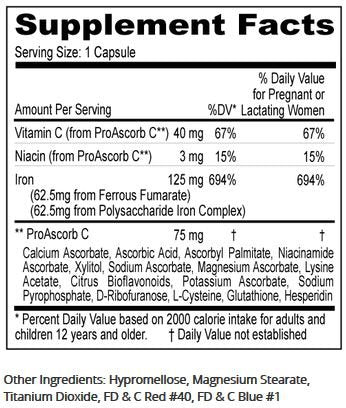 BATSTRKS Integra Iron Supplement with Vitamin C, Ferrous Fumarate & Polysaccharide Iron Complex Capsule, 90 Count