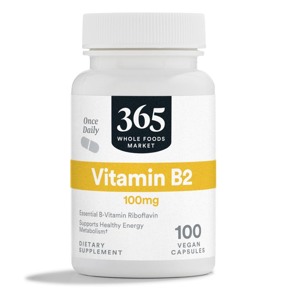 365 by Whole Foods Market Vitamin B2 100mg Capsule, 100 Count
