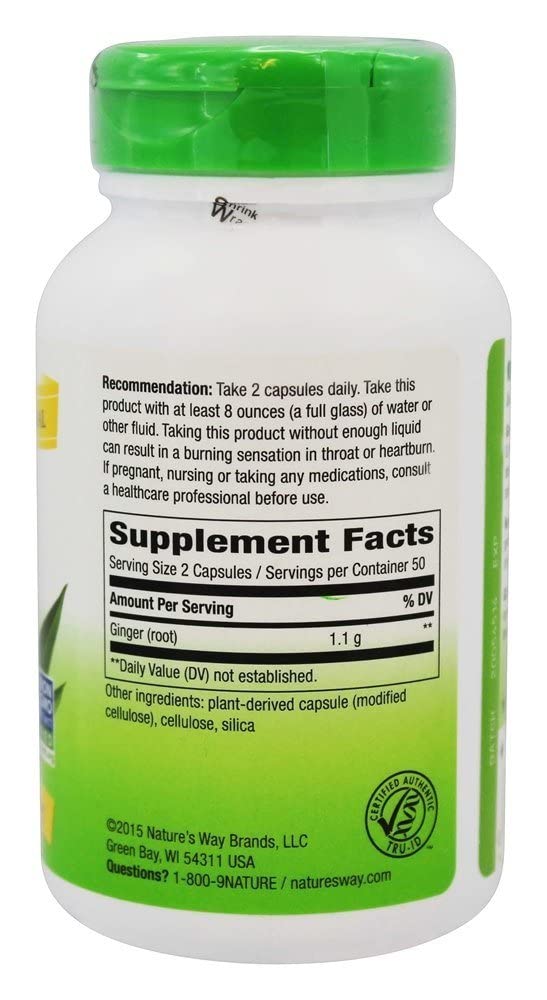 Nature's Way Ginger Root Capsules, 100 Count