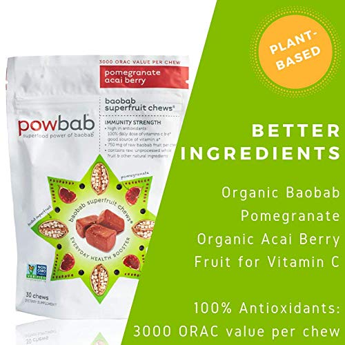 Powbab Baobab Superfruit Chews Gummy 30 Count