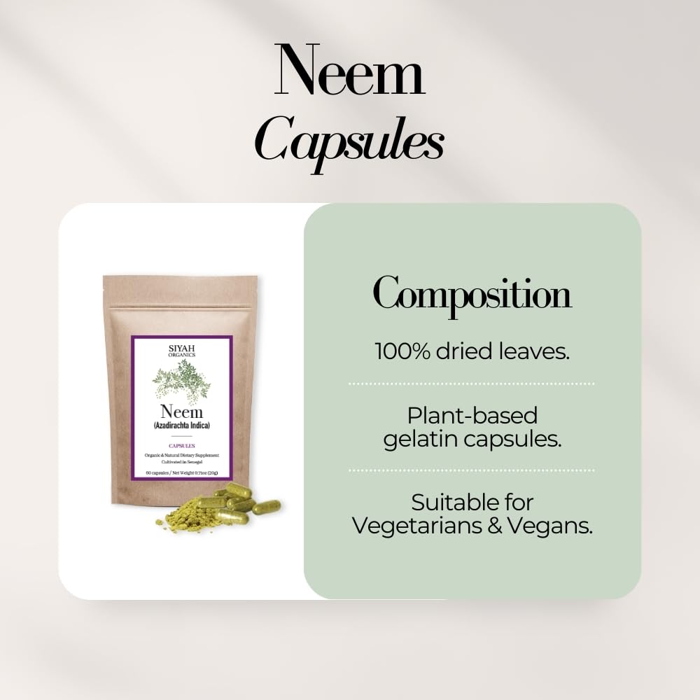 Siyah Neem Capsules, 60 Count