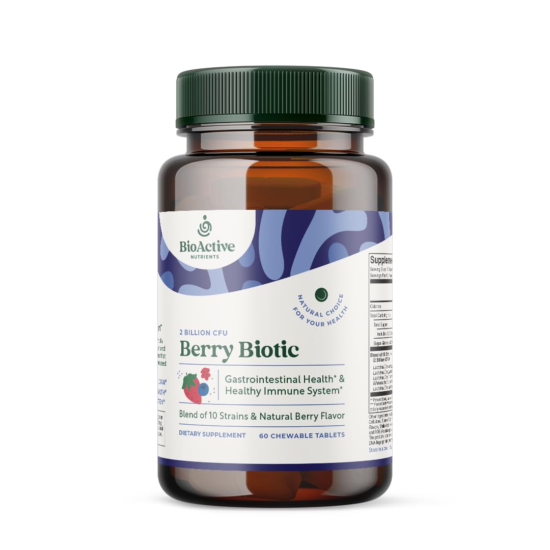 BIOACTIVE NUTRIENTS BerryBiotic Probiotics & Prebiotics Supplement Tablet, 60 Count