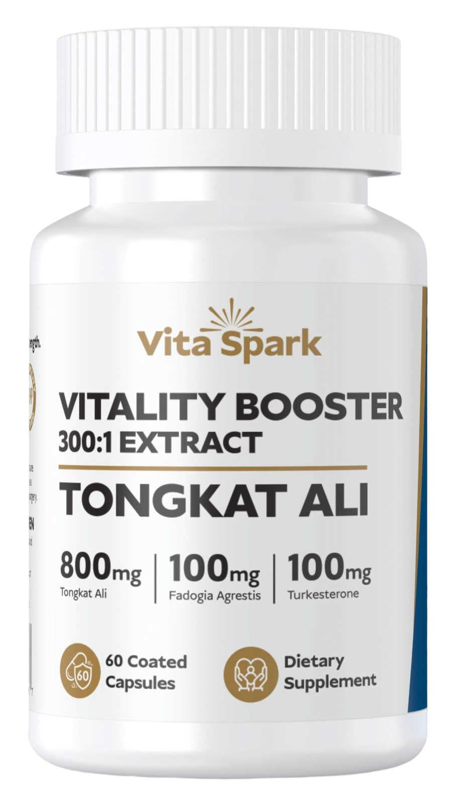 Vita Spark Tongkat Ali for Men - Longjack with Fadogia Agrestis & Turkesterone, 60 Capsules