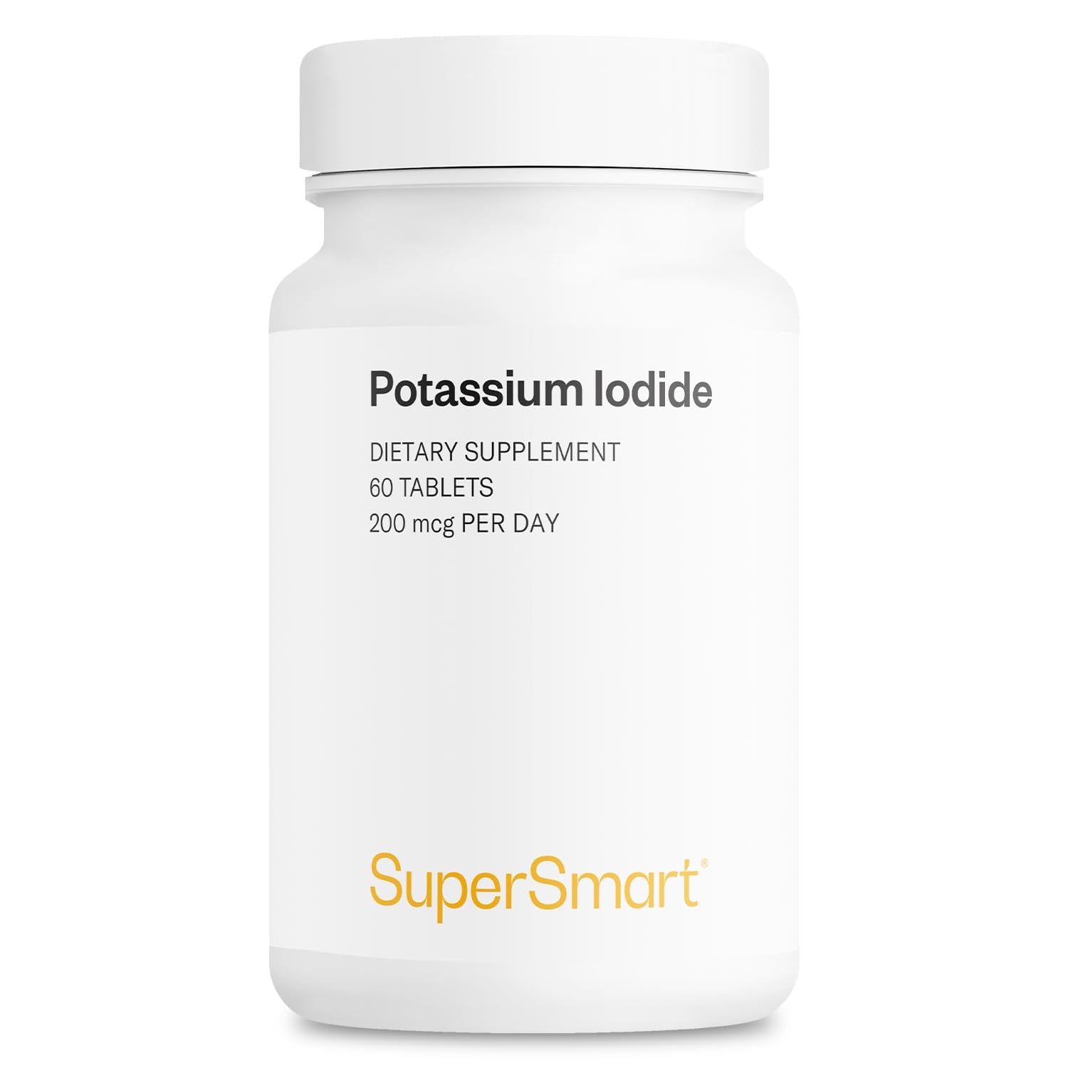 Supersmart Potassium Iodide KI 200mcg per Day (Stable Iodine) - High Potency Shield, Non-GMO & Gluten Free, 60 Tablets