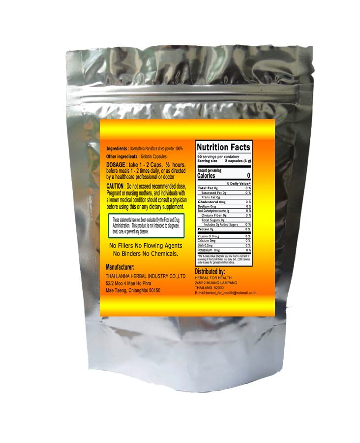 Generic Kaempferia Parviflora-Black Ginger-Black Galangal-krachai Dum in Thai 500 Mg Caplets, 180 Count