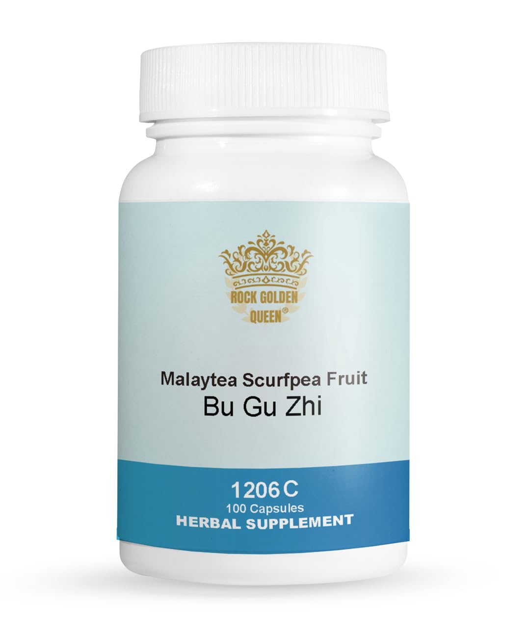 Rock Golden Queen Bu Gu Zhi Psoralea Fruit (Raw) Capsules, 100 Count