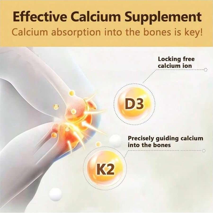 VXICDE Vitamin K2 with D3 Supplement Capsules, 60 Count