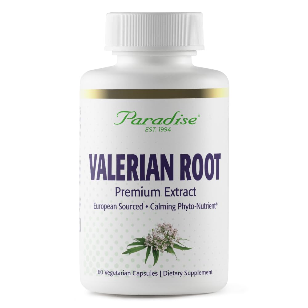 Paradise Herbs Valerian Root, European Sourced Active Whole Spectrum Extract, 250 mg, 60 Vegetarian Capsules