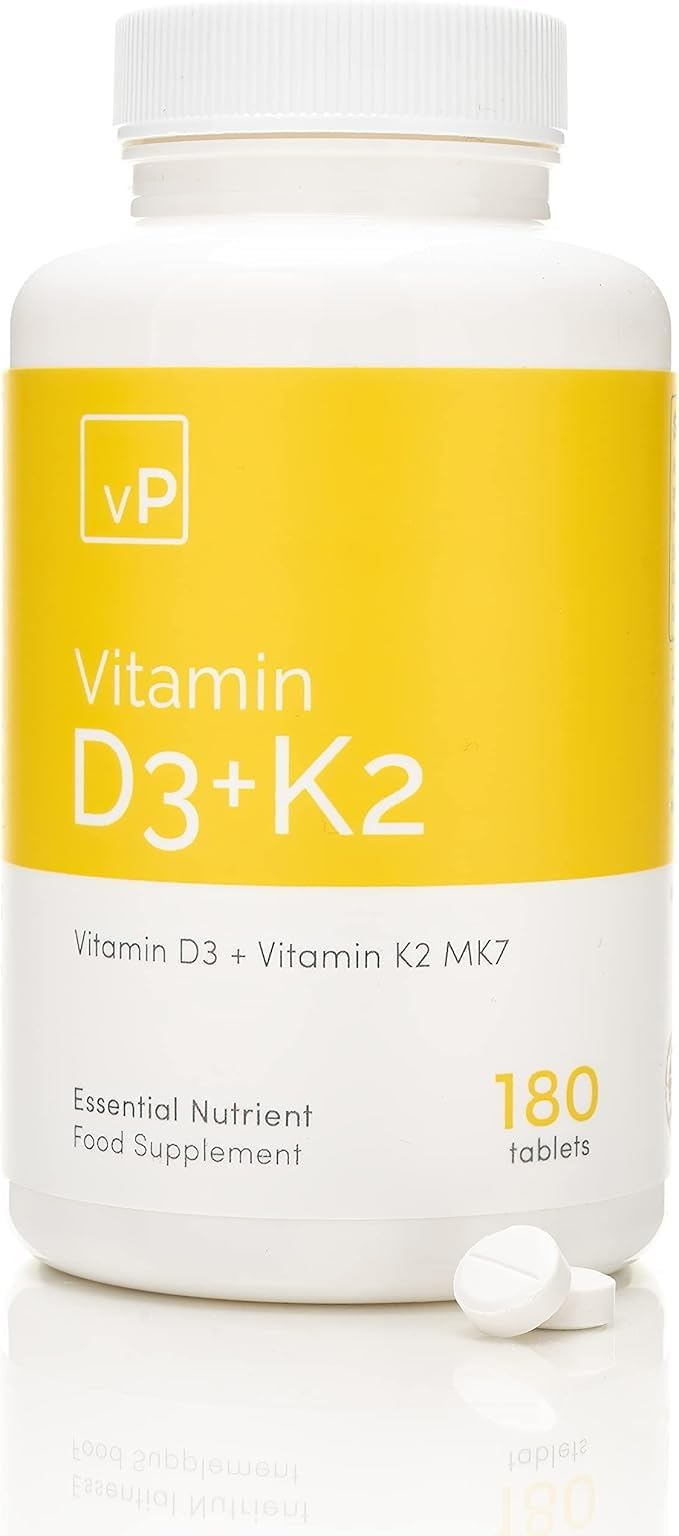 vP Vitality Pro Vitamin D3 4000 iu with Vitamin K2 100ug Tablets, 180 Count